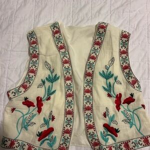 Floral embroidered vest (large)